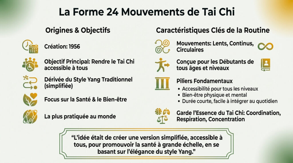 infographie la forme 24 mouvements de tai chi